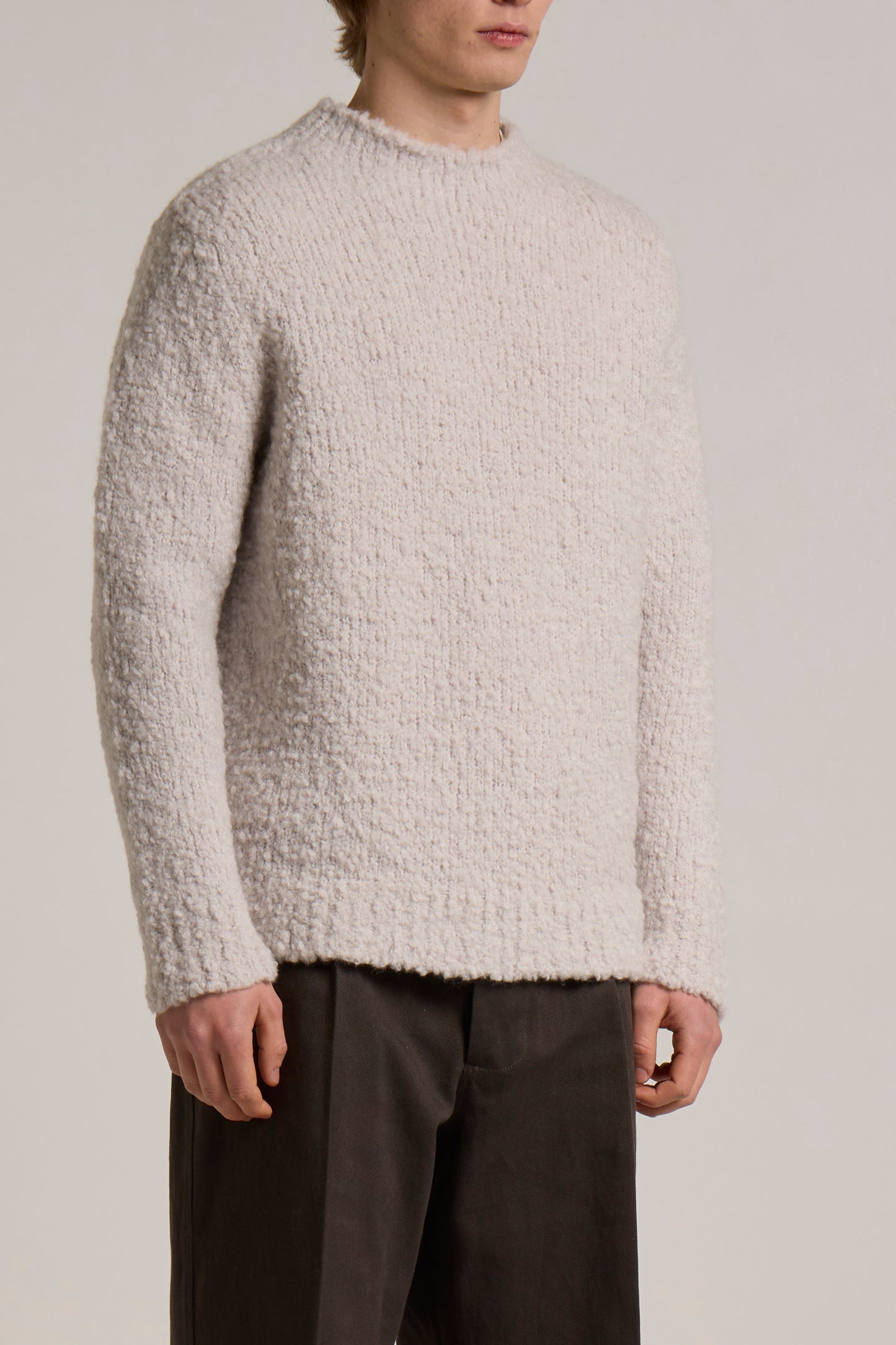 WOOL&CO – MERINO BOUCLÉ CREW NECK SWEATER