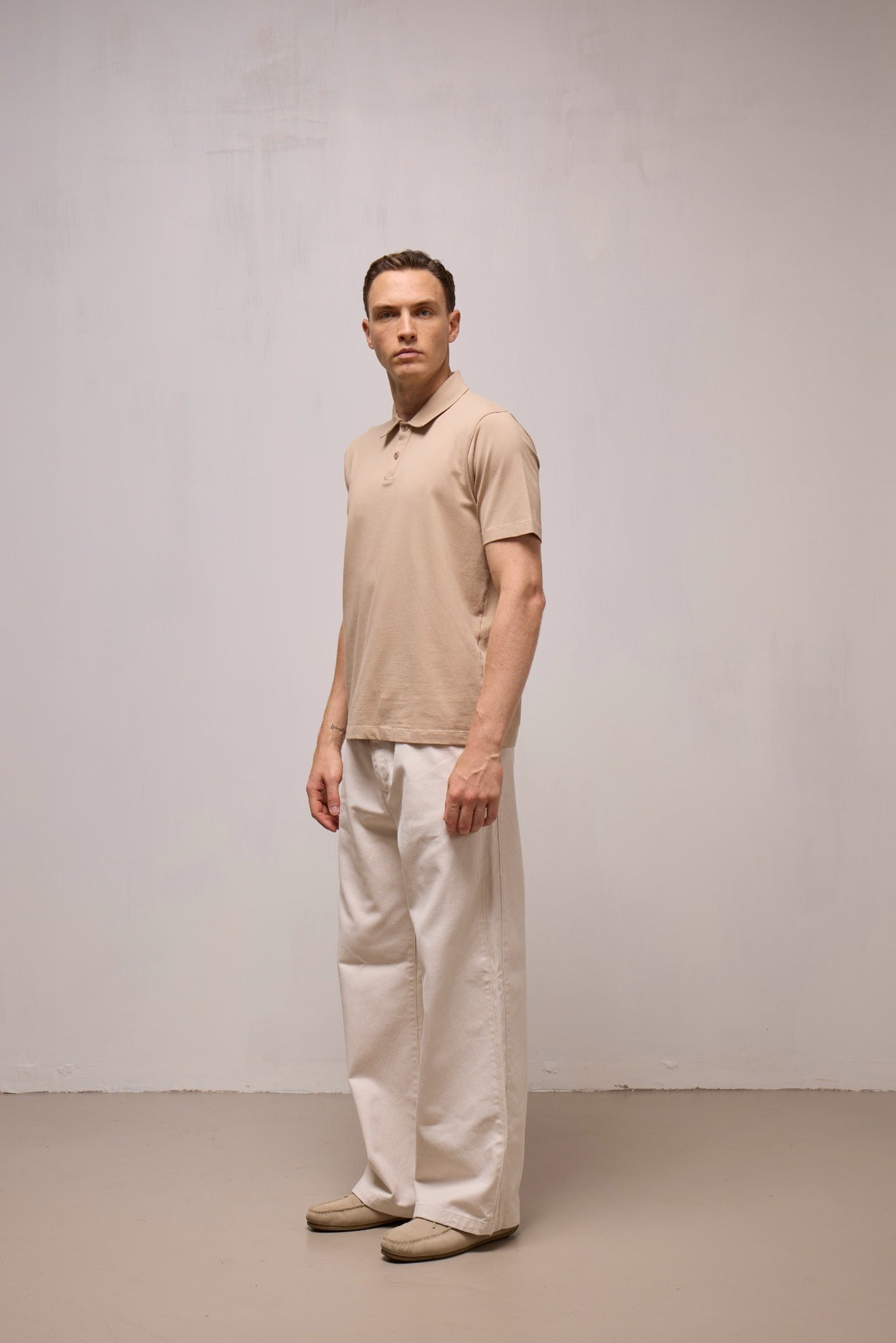 WOOL&CO – SHORT SLEEVES POLO NECK T-SHIRT