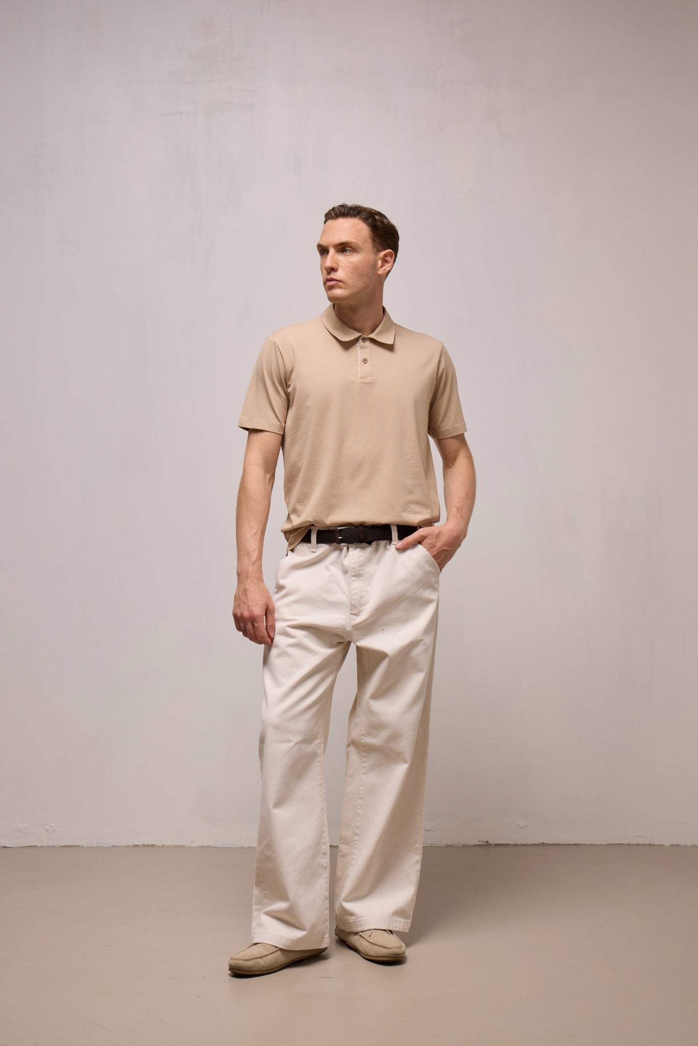 WOOL&CO – SHORT SLEEVES POLO NECK T-SHIRT