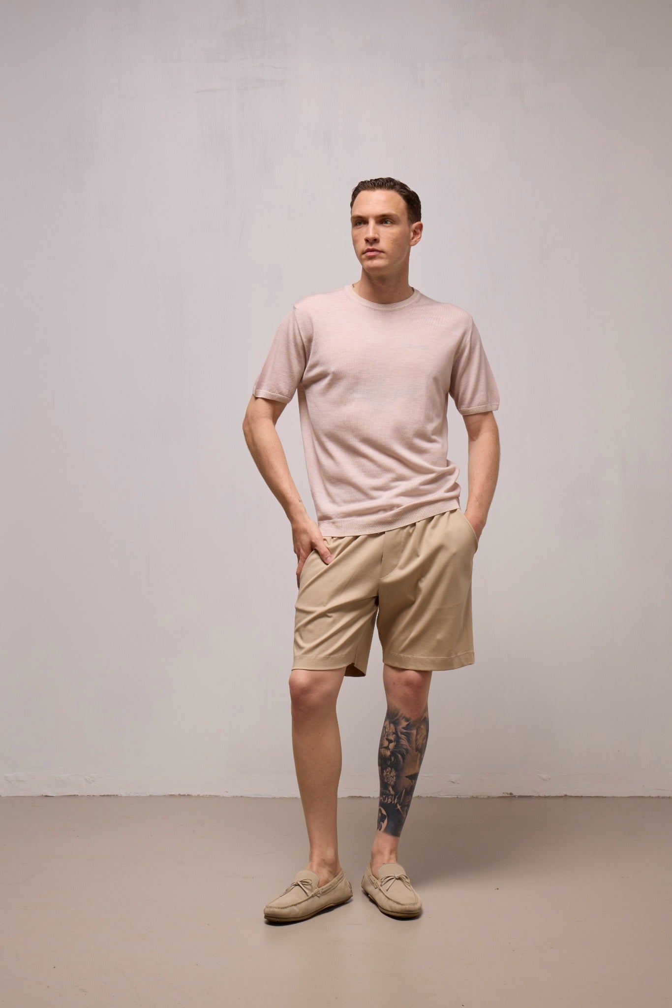 WOOL&CO – MERINO WOOL SHORT SLEEVES CREWNECK SWEATER