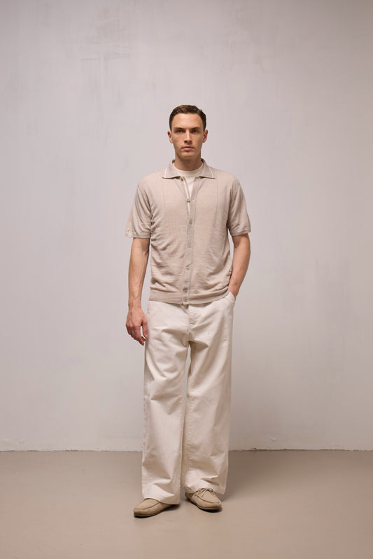 WOOL&CO – SHORT SLEEVES POLO NECK SHIRT