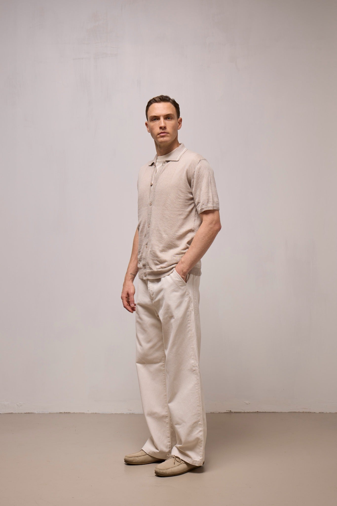 WOOL&CO – SHORT SLEEVES POLO NECK SHIRT