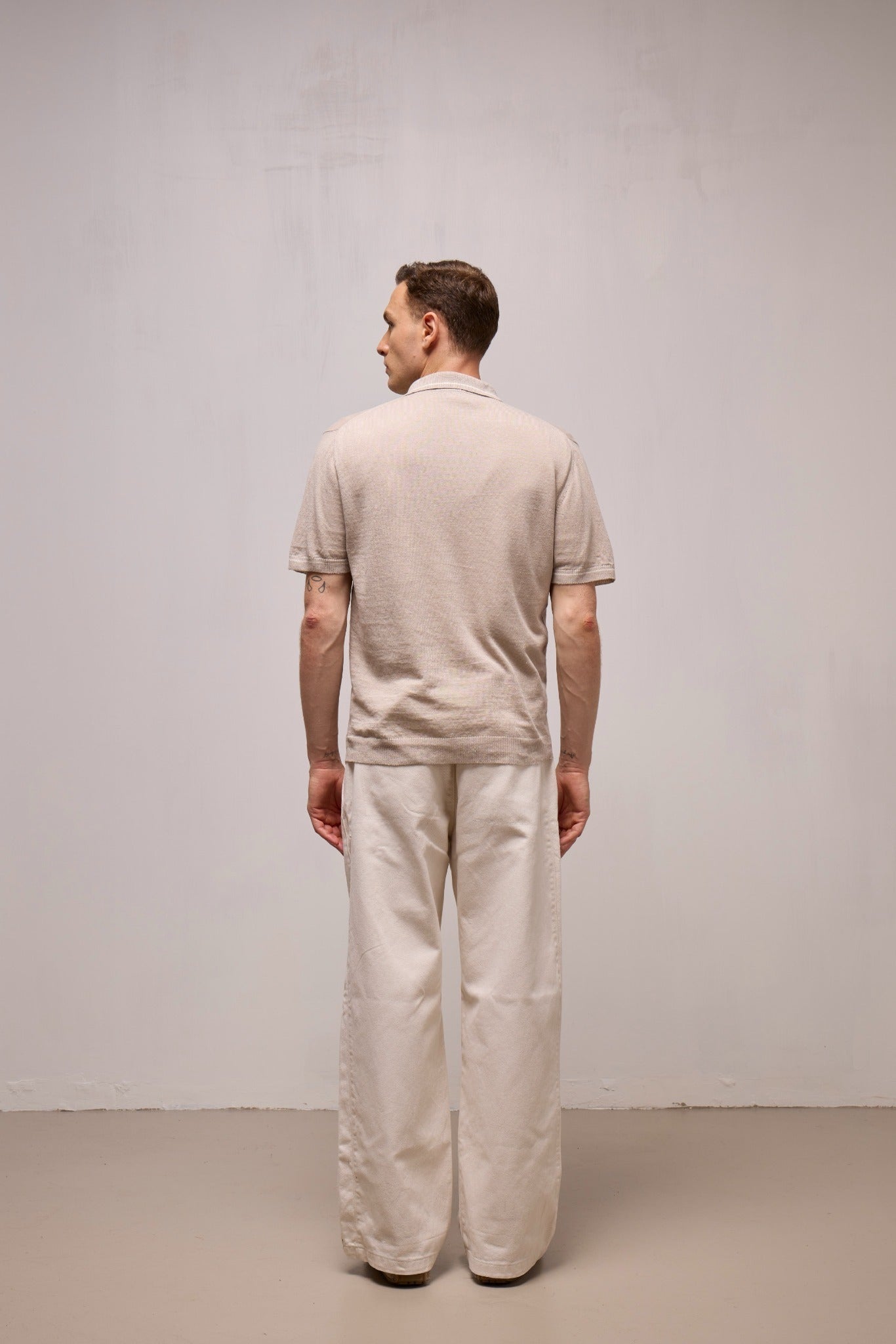 WOOL&CO – SHORT SLEEVES POLO NECK SHIRT