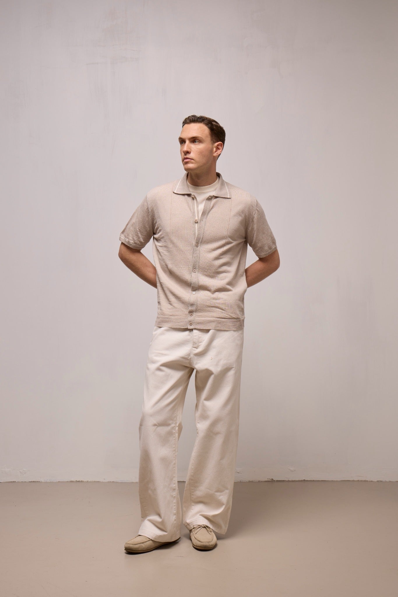 WOOL&CO – SHORT SLEEVES POLO NECK SHIRT