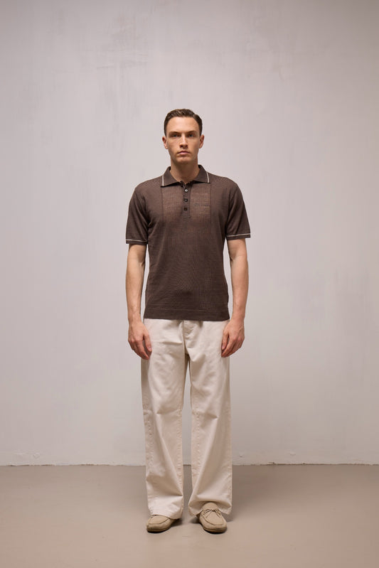 WOOL&CO – SHORT SLEEVES POLO NECK SWEATER