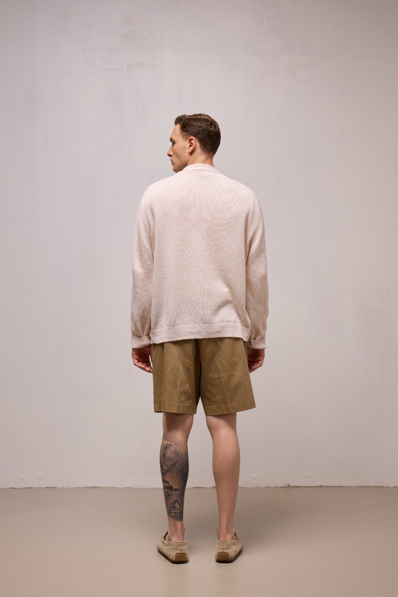 WOOL&CO – LINEN AND COTTON V NECK CARDIGAN