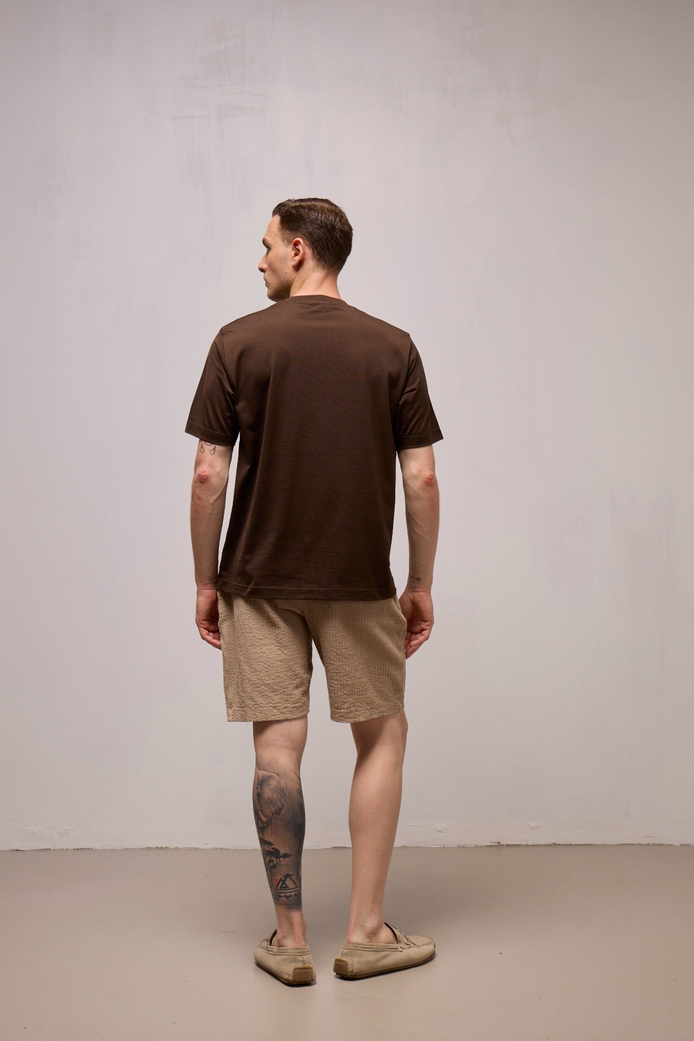 WOOL&CO – MERCERIZED COTTON SHORT SLEEVED CREW NECK T-SHIRT