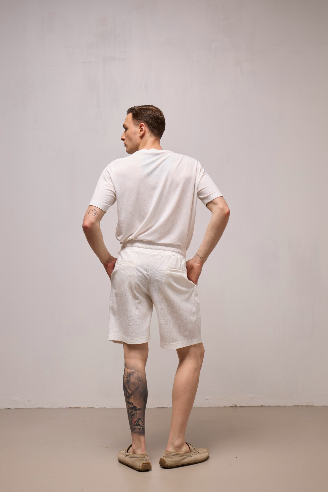 WOOL&CO – COTTON RIBBED JERSEY SHORTS