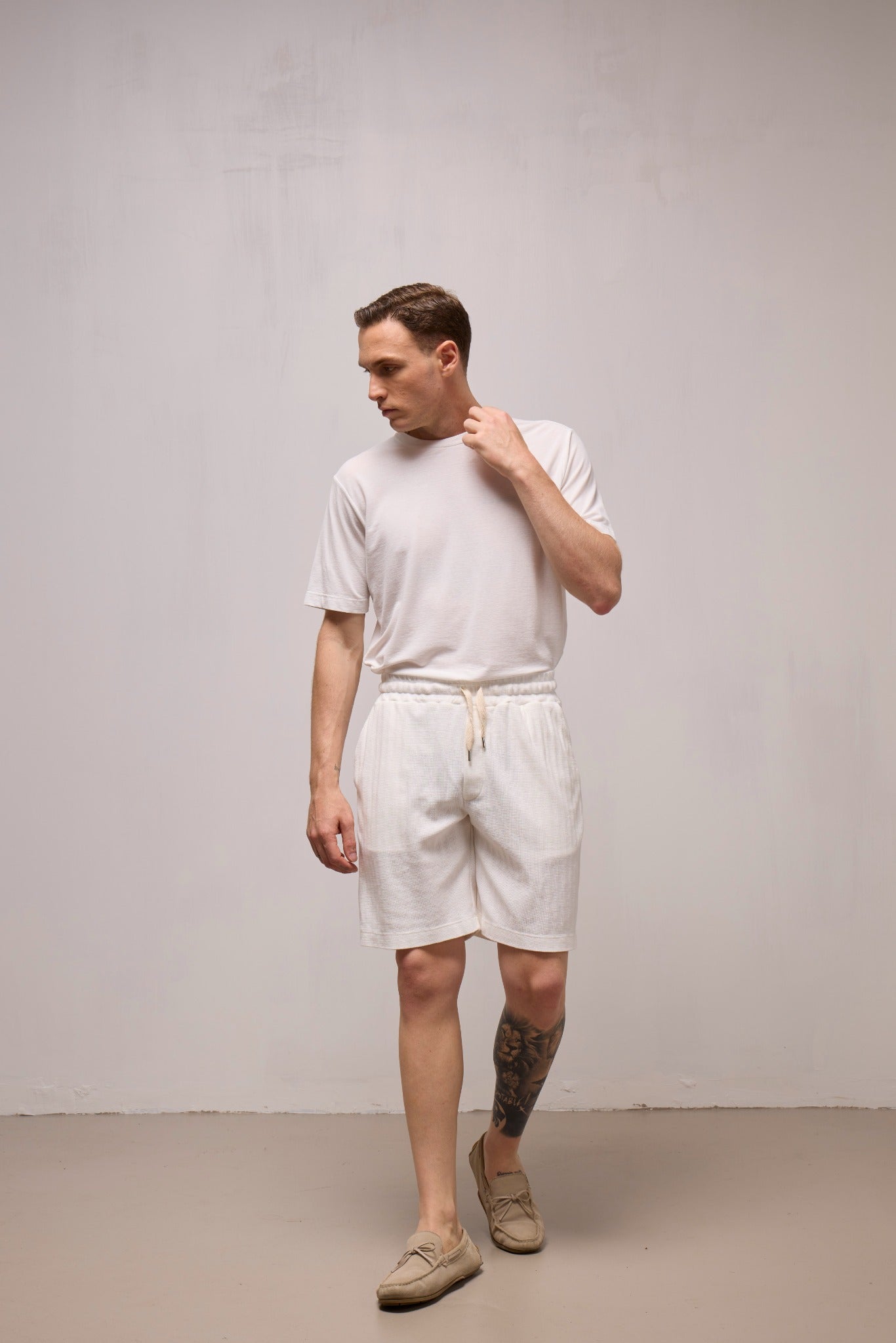 WOOL&CO – COTTON RIBBED JERSEY SHORTS