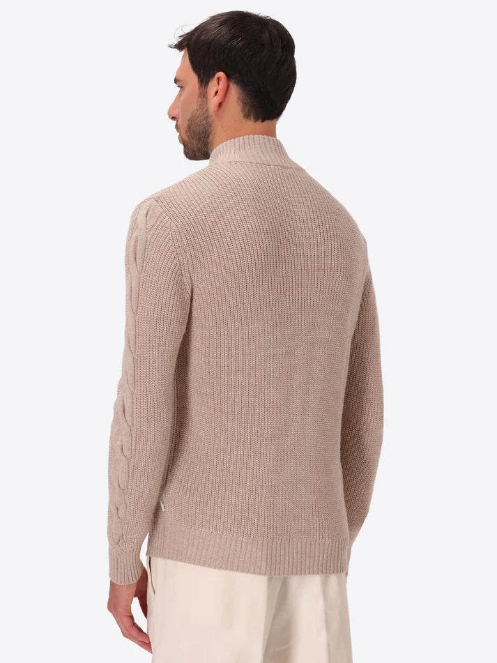 DISTRETTO 12 - WOOL-BLEND CABLE-KNIT CARDIGAN GIOTTO