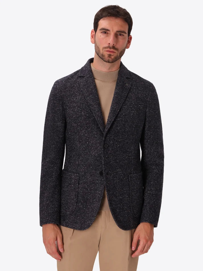 DISTRETTO 12 – WOOL-BLEND HERRINGBONE JACKET DONATELLO