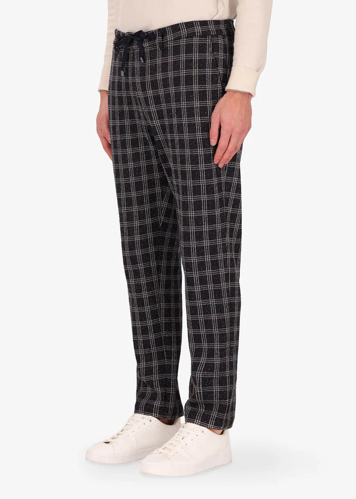 DISRETTO 12 – YORK ATELIER TROUSERS STRETCH JERSEY 3D CHECKED EFFECT