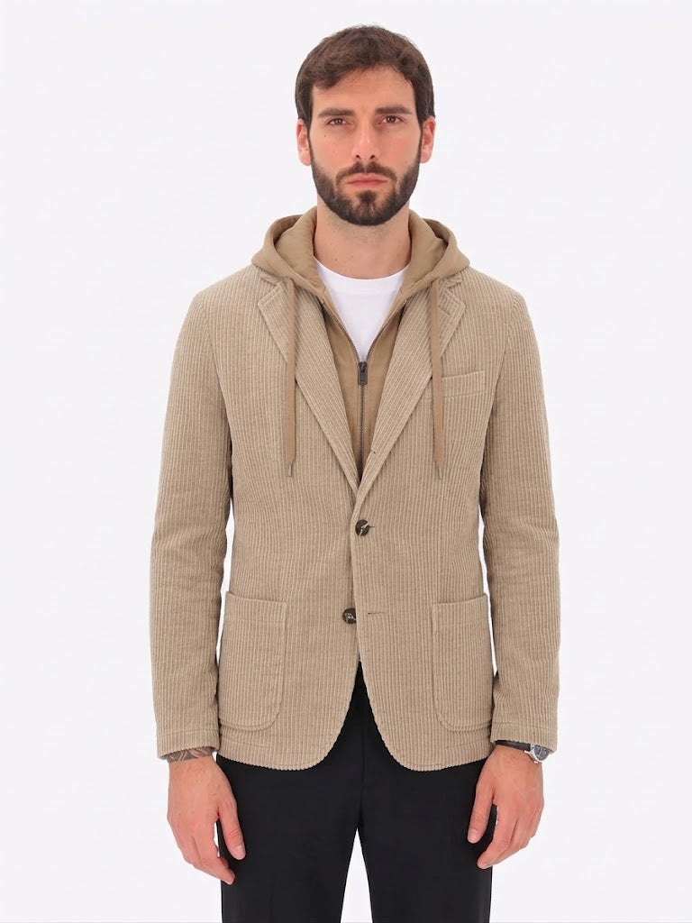 DISTRETTO 12 – FRENCH RIB CORDUROY HOODED JACKET TORINO