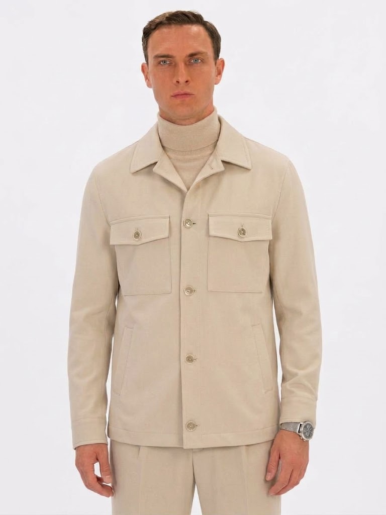 ROBERTO PEPE LUXURY - WOOL BLEND SHIRT JACKET