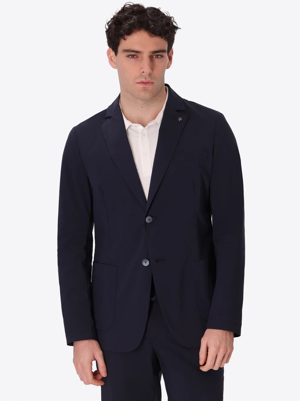 A man wearing Distretto 12 Jacket grano in navy