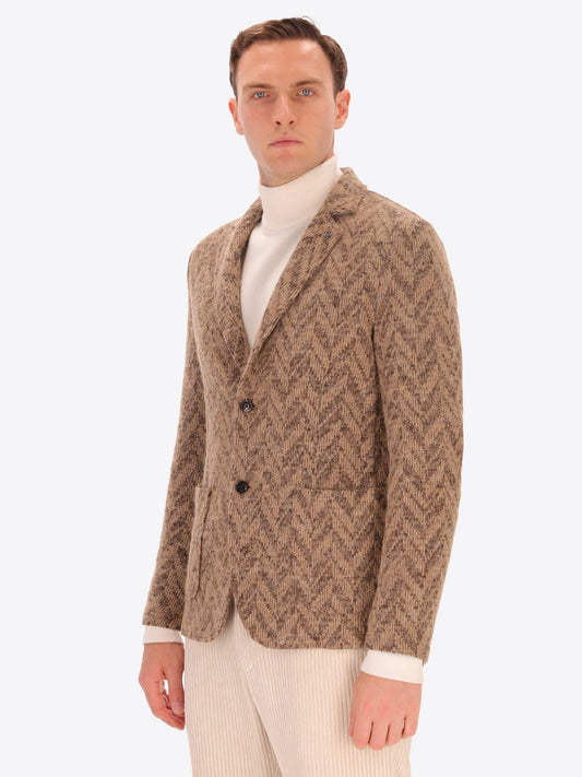DISTRETTO 12 – KNIT JACKET ABBEY WITH HERRINGBONE PATTERN