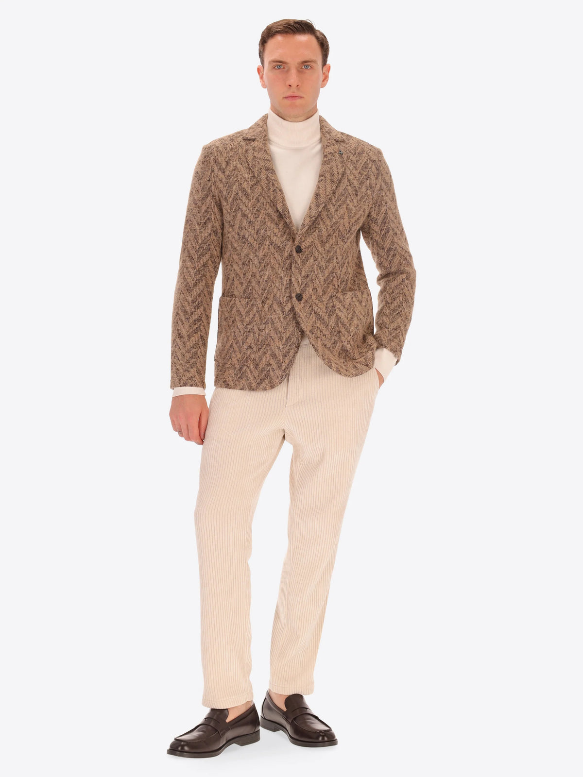 DISTRETTO 12 – KNIT JACKET ABBEY WITH HERRINGBONE PATTERN