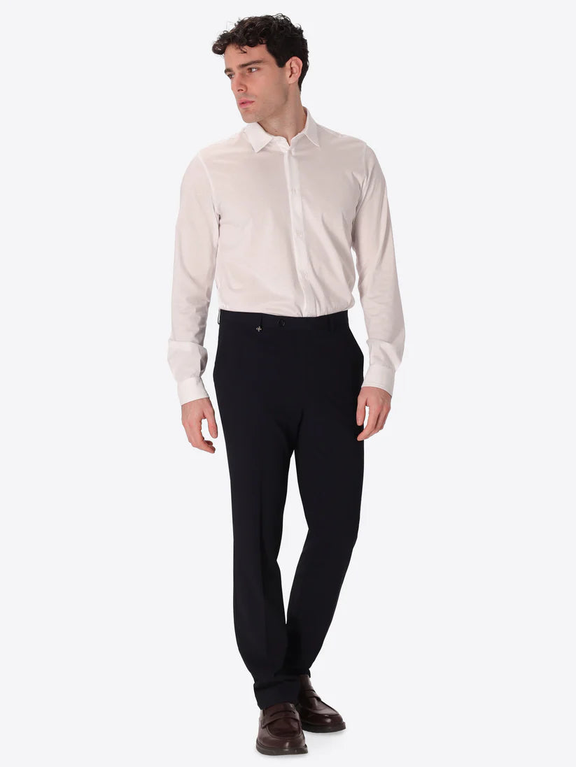 DISTRETTO 12 – TAILORING TROUSERS FIRENZE IN SUPER-COMFORT EMBOSSED STRIPED FABRIC