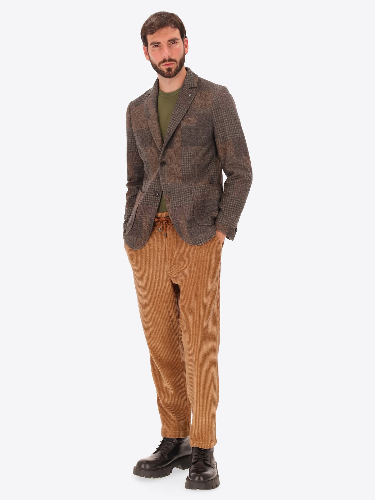 DISTRETTO 12 – WOOL BLEND PATCHWORK CHECK JACKET CHESTER