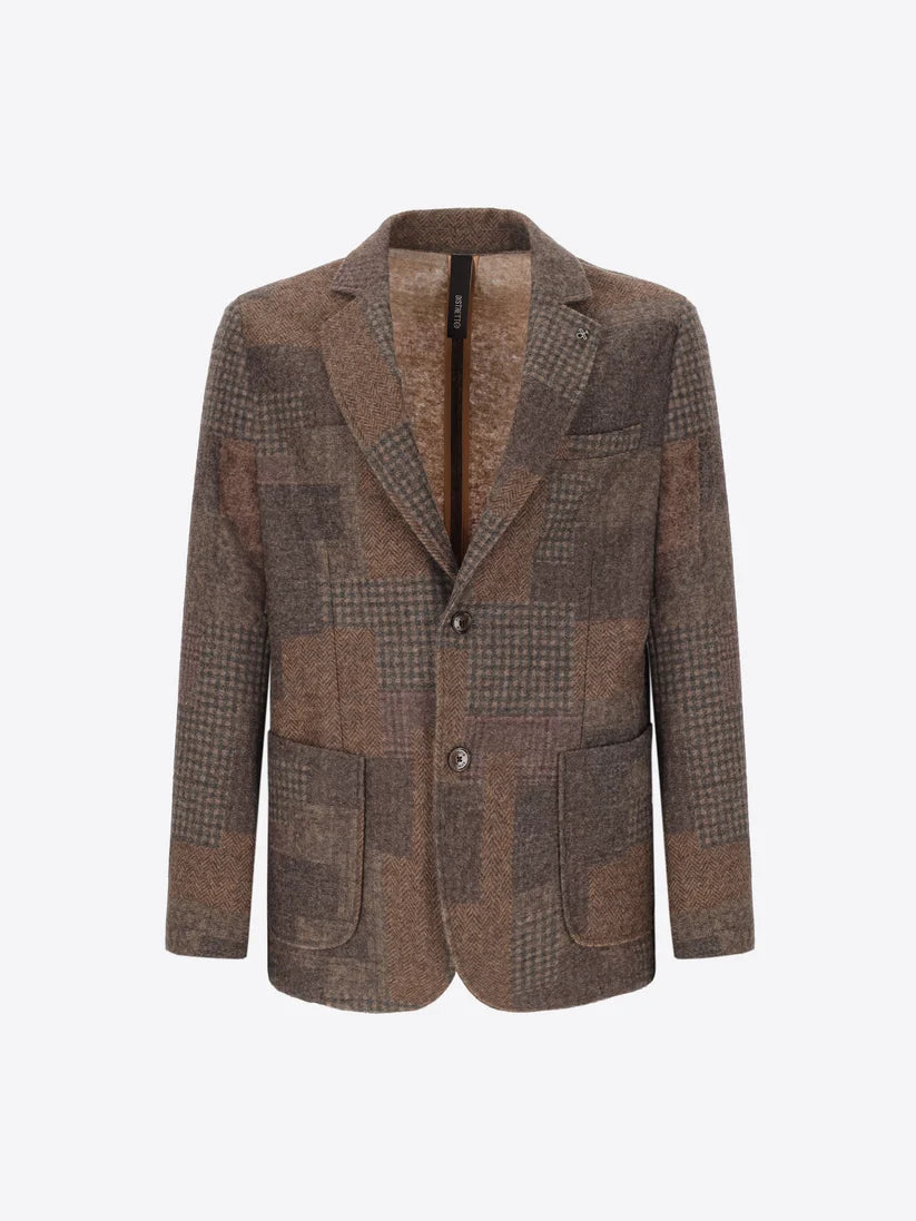 DISTRETTO 12 – WOOL BLEND PATCHWORK CHECK JACKET CHESTER